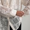 Fashionable High-End Retro Lace Hollow Shirt Versatile Commuting Long Sleeve Blouse Women's Hot Item