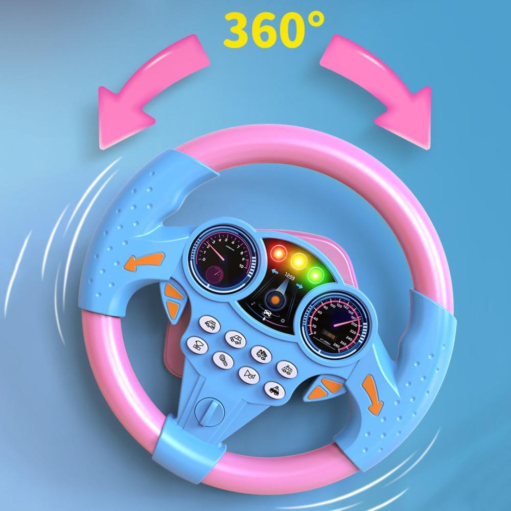360 ° Rotation Simulation Steering Wheel Toys Montessori Simulate Driving Car Toy Educational Toys