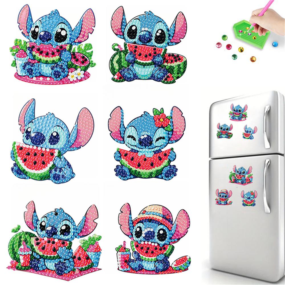6pcs/Set Knee Eating Series Diamond Painting Magnets for Refrigerator Diamond Art Fridge Magnets for Adults Diamond Art Refrigerator Magnets Kits