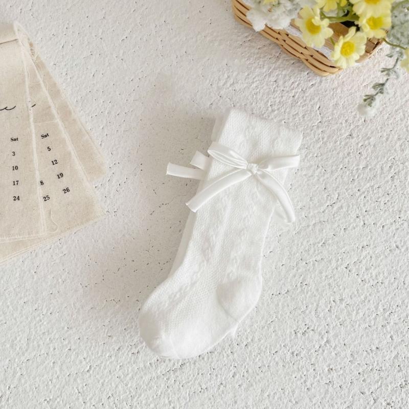 Girls Bow Pantyhose For Baby Sweet Style Princess Socks Thin Mesh Bottom Pantyhose For Girls Breathable Cute Summer