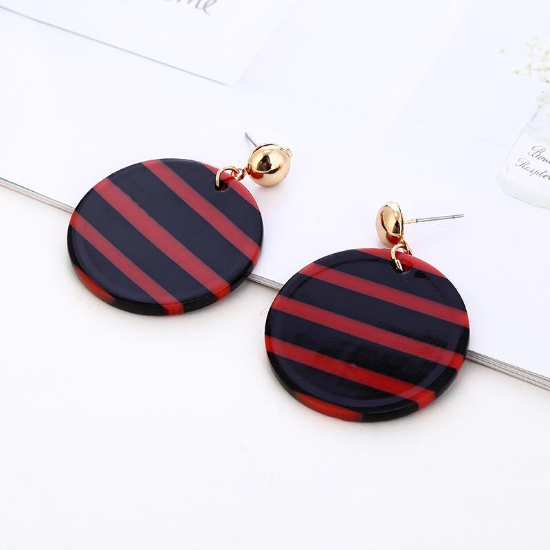 Acrylic Geometric Circular Earrings Popular In Europe and America, Korean Style Trendy, Personalized, Simple Earrings