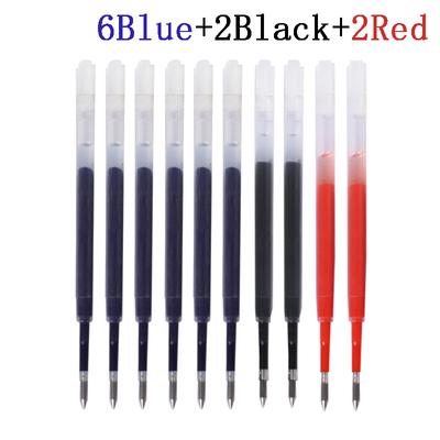 10pcs/set Plastic Ballpoint Pen Refills 99mm Length 0.5mm Pressed Writing Pen Replaceable Rods School Office Stationery Supplies