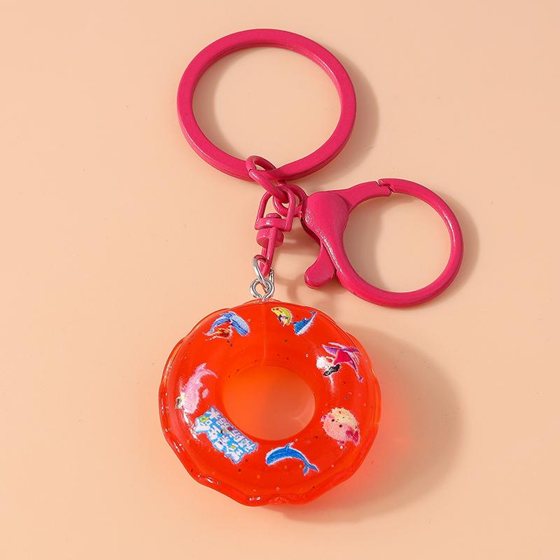 Cute Rein Simulation Swim Ring Keychain Ice Cream Key Rings Pendants for Key Holder Women Girls Handbag Decor Jewelry Gifts