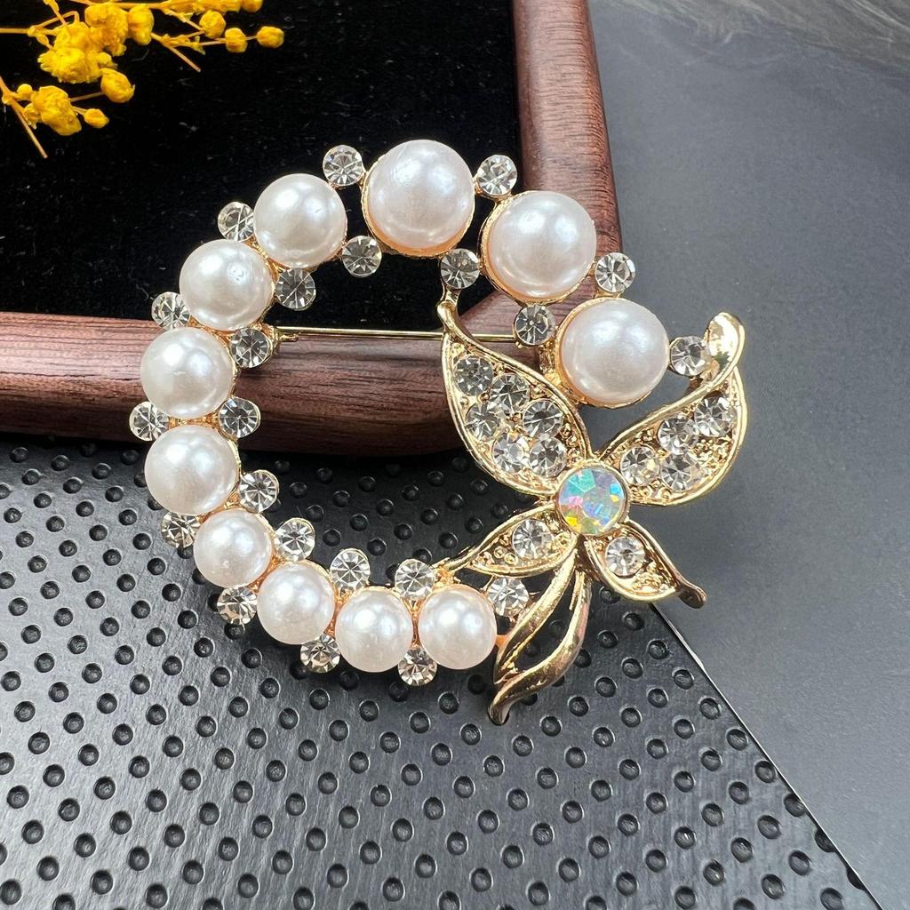 Broșă Retro Cristal Diamant cu Ac Anti-Expunere și Cataramă din Aliaj pentru Accesorii Vestimentare