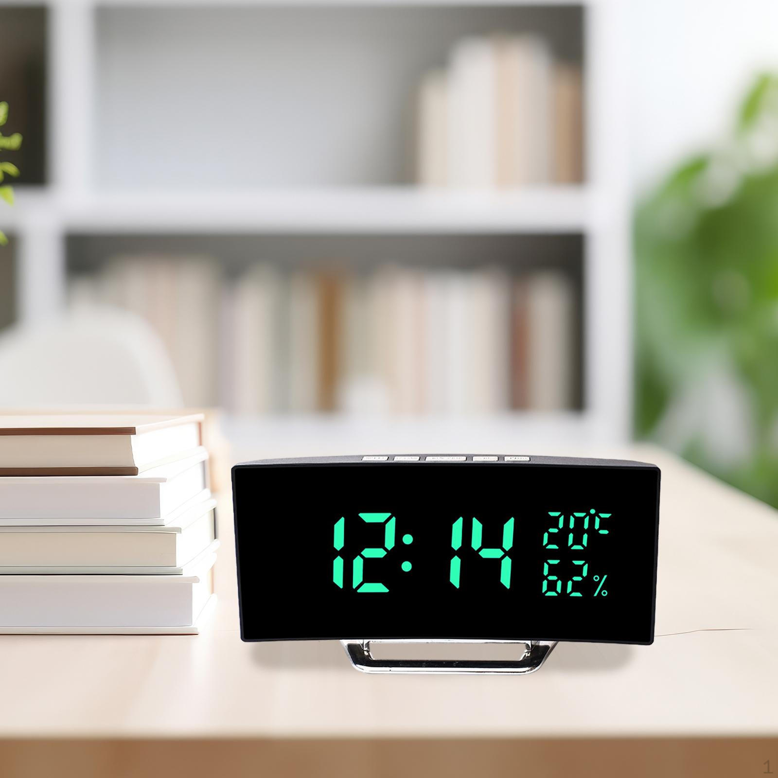 

Цифровой будильник с регулируемым дисплеем освещения и погоды для домашнего класса Green