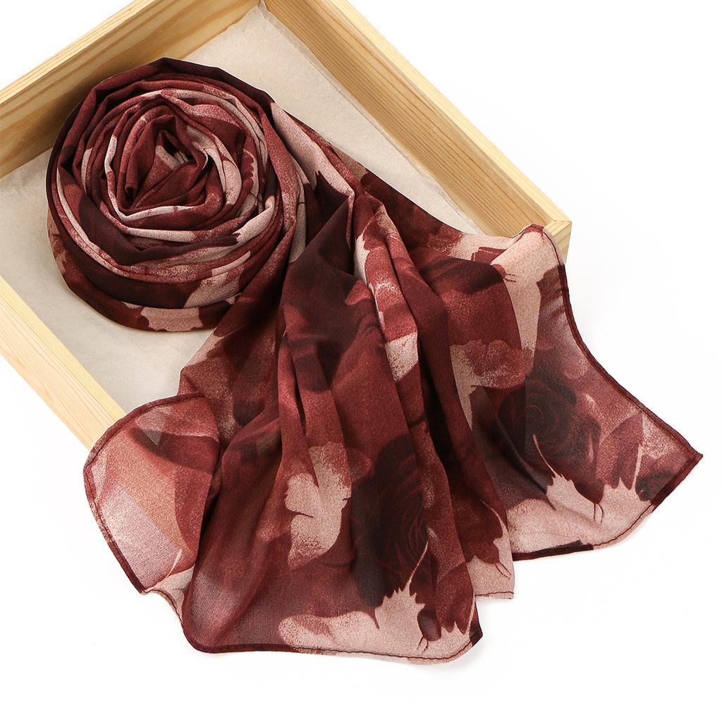 New Pattern Printed Chiffon Hijab Scarf For Woman Muslim Hijabs Shawl Fashion Long Wraps Female Headband Ethnic Islam Turban