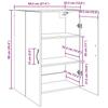 Wall Mounted Cabinet Black Oak Effect 69.5 x 34 x 90 cm