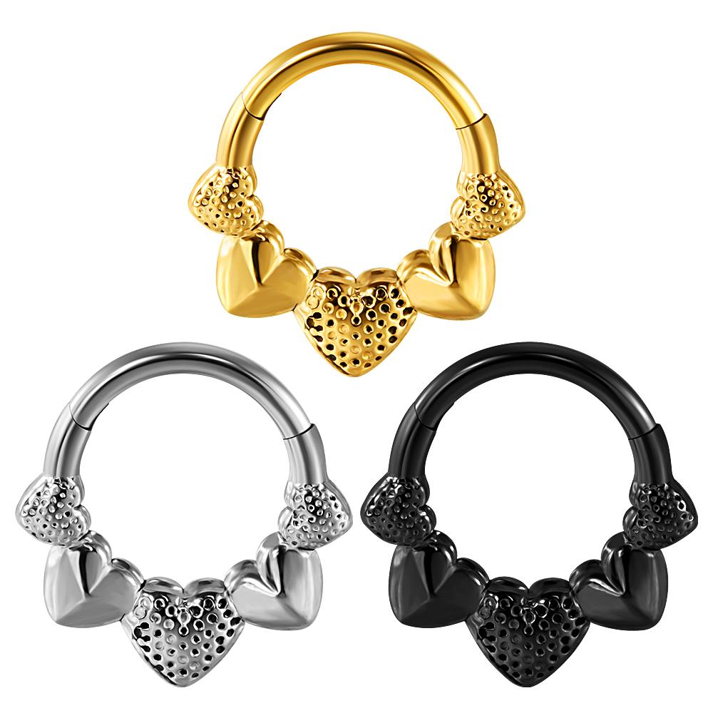 1/3PCS Sets Moon Waterdrop Snake Septum Piercing Clicker Flower Nose Rings 16G Segment Cartilage Daith Hoop Earring Jewelry Gift
