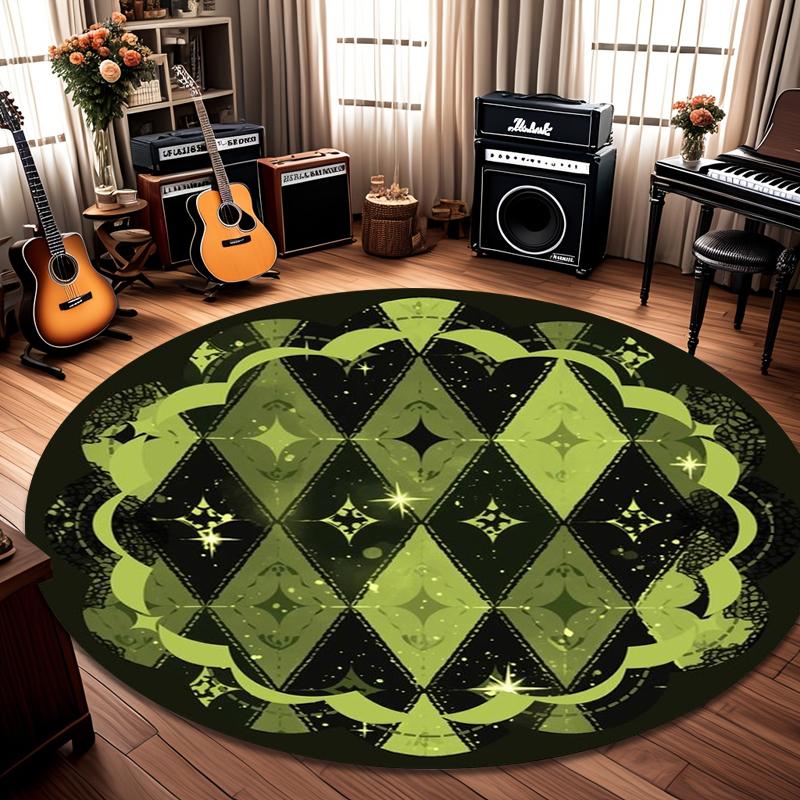 Vintage Poker Card Design Round Floor Mat Rugs Carpets Home Decoration Non Slip Washable Luxury Carpets for Living Room