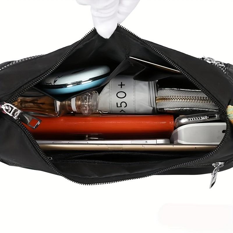 Fashi Letter Pattern Crossbody Bag, Casual Large Capacity Zipper Shoulder Bag, Trendy Oxford Messenger Bag for Women & Girls