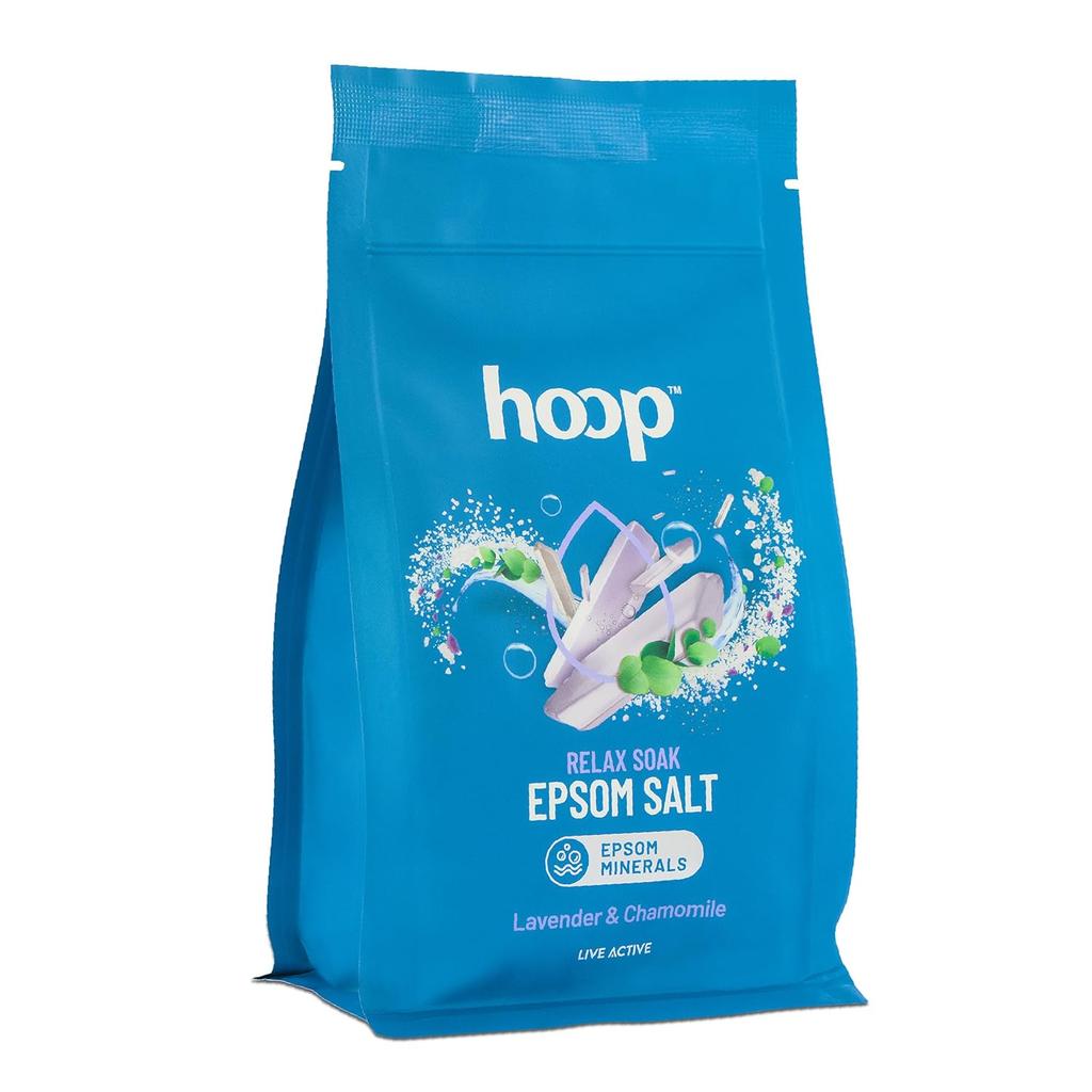 hoop Epsom Salt Lavender & Chamomile 400 g Pack for Foot Soak Muscle Relaxation and Skin Care