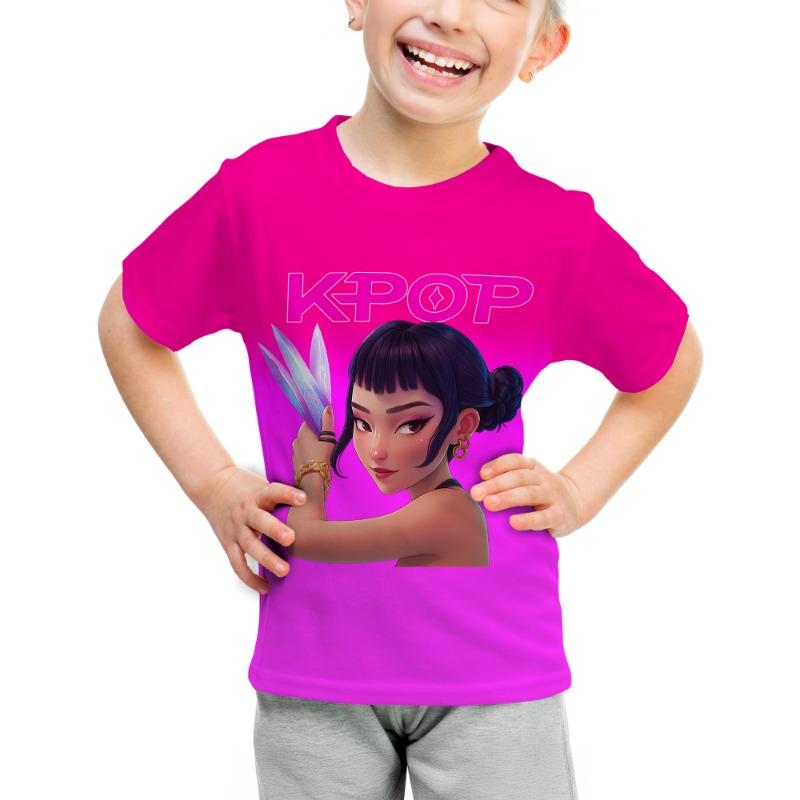 2025 Nou Bumbac pentru copii KPop vânător de demoni top casual mânecă scurtă fată băiat KPop grup de fete demon cadou pentru fani tricou