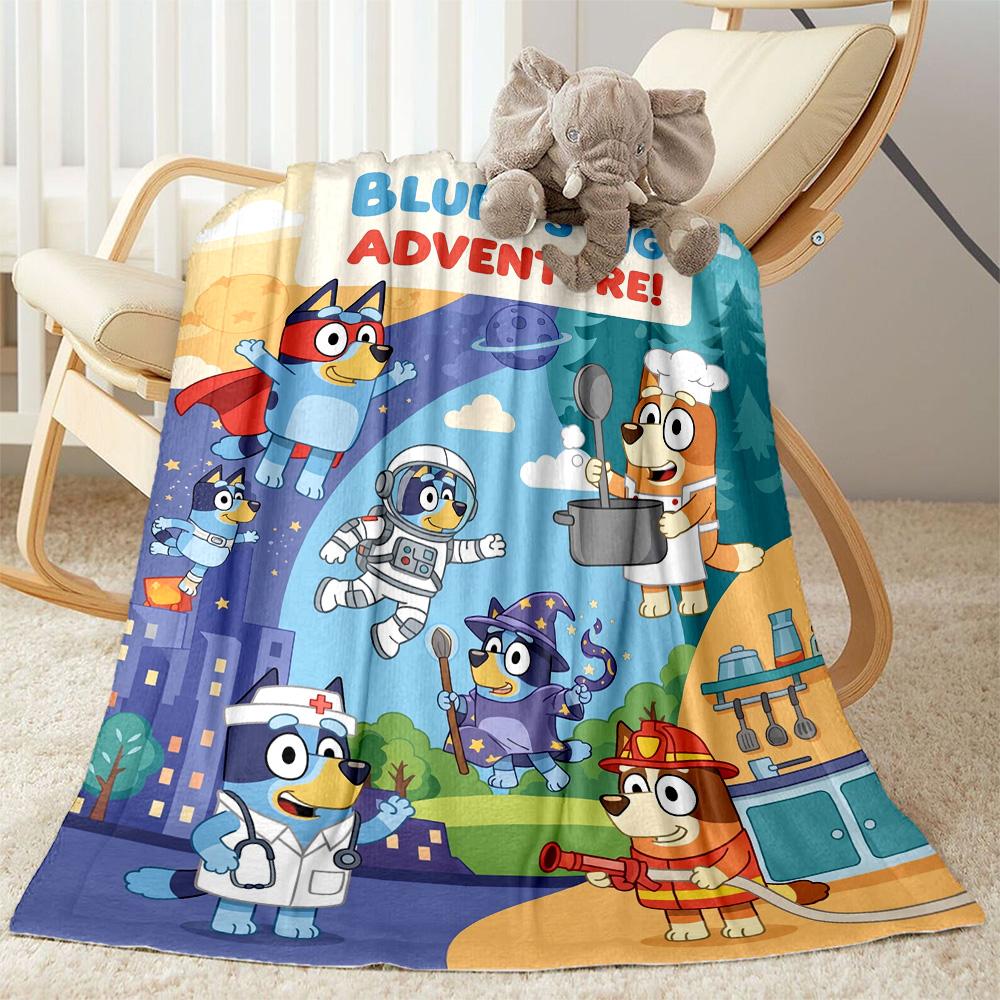Bluey Friends Adventure Blanket Warmthful Decor Great for Seaside Livingroom Picnics for All Occasions Modern Style