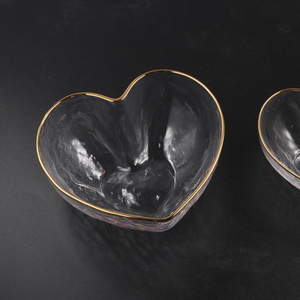 Heart Shaped Clear Serving Dish Love Heart Candy Trays Modern Glass Heart Bowl Snack