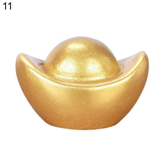 Auspicious Imitation Gold Ingot Ornament Plastic Mascot Display Crafts Home Decor