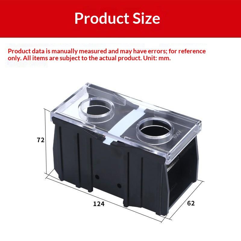 Din Rail Terminal Block In12Bk In20Bk 600V 2/3 Pin 30A/60A Electrical Connection Terminal Split High Current Junction Box