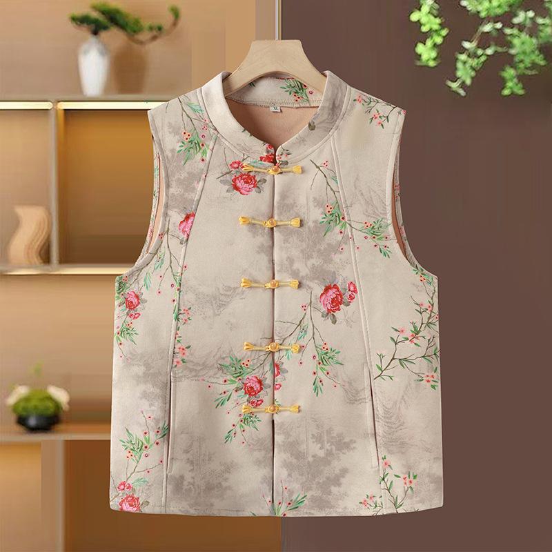 Stylish Chinese Tang Suit Vest for 40-50 Year Old Women - Spring/Autumn 2026 Collection