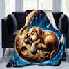 1pc. Cute Puppy Sleeping on Crescent Moon Blanket - Perfect for Home, Office, Outdoor Use, Gift Idea, Suitable for All Seasonsz041761