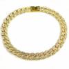 Fashion Jewelry Accessories Luxury Gold Cuban Chain Necklace Rhinestone Dog Collar For Small Medium Large Dogs French Bulldog