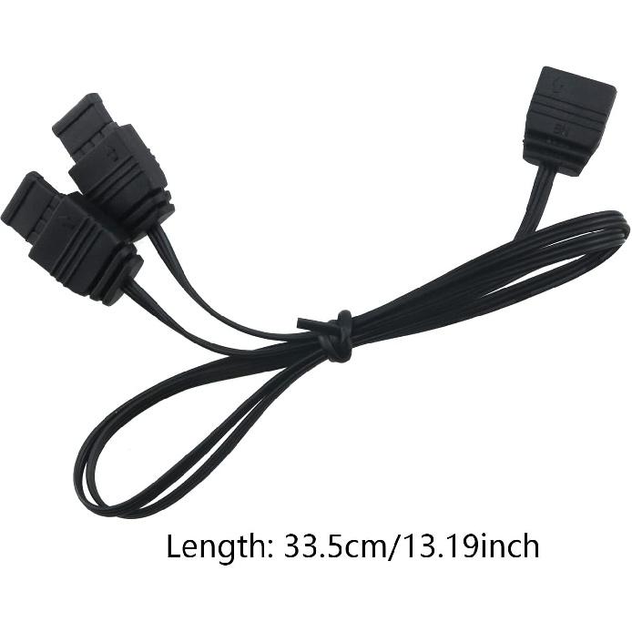 ARGB Splitter Cable ZCZQC 33.5cm/13.19inch 5V 1 Female to 2 Male 3 Pin ARGB Extension Cable for Computer Chassis, CPU Cooler and 5v ARGB Fan