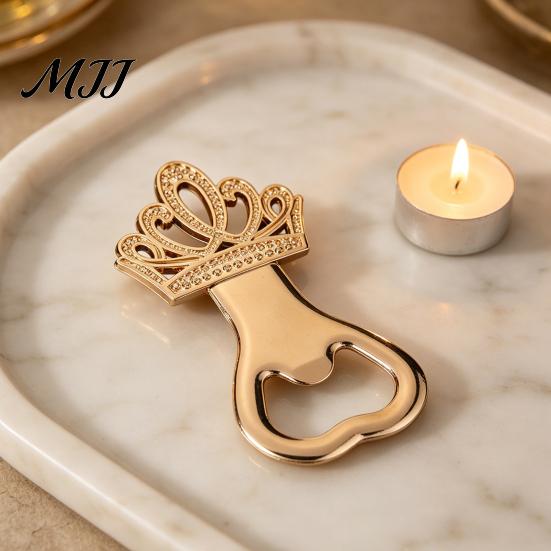 Heavy-duty Bottle Opener Electroplated Crown Shape Jar Opener, Multi Function Smooth Edges Lid for Various Caps