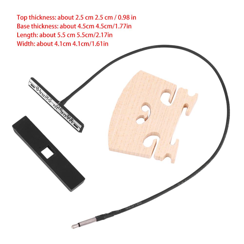 Geigenset Zubehör Tonabnehmer Steg Stütze Geigensteg Set für 4/4 Geige Instrumententeile