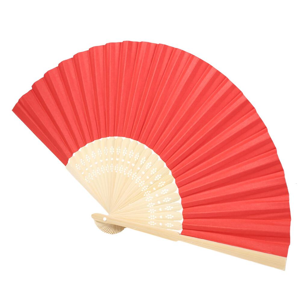 Handheld Folded Craft Fans with Traditional Craftsmanship, Japanese Chinese Fans Blending Bamboo and Paper for Use as Wedding Party Favors and Home