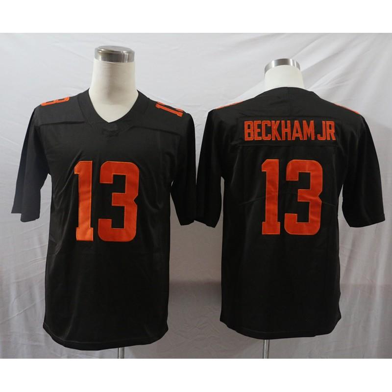 Mens American Football Jersey Brown Team Beckham Jr 13 Mayfield 6 Retro Style Fan Wear Rugby Sports