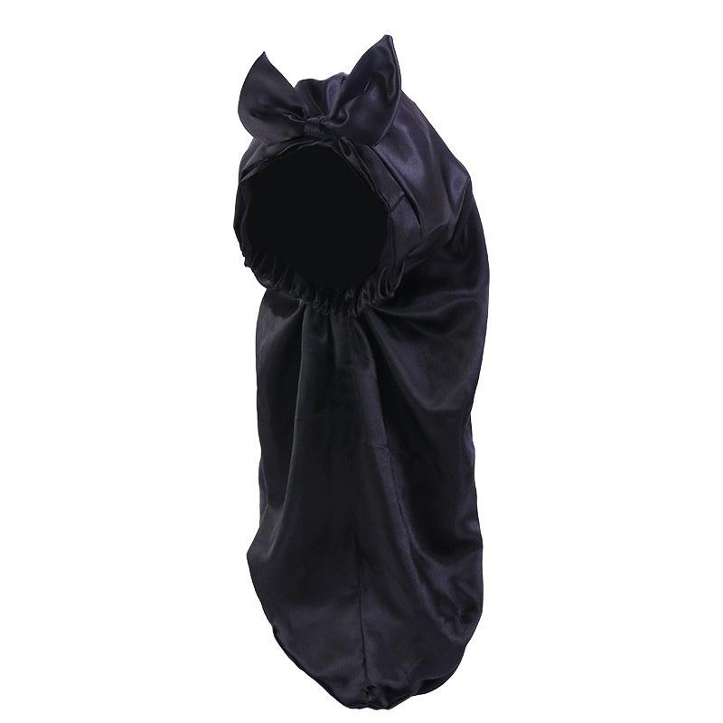 Bowknot Braid Bonnet, Unscented Satin Sleep Cap With Elastic Band And Long Tie For Women - Breathable Night Hair Bonnet