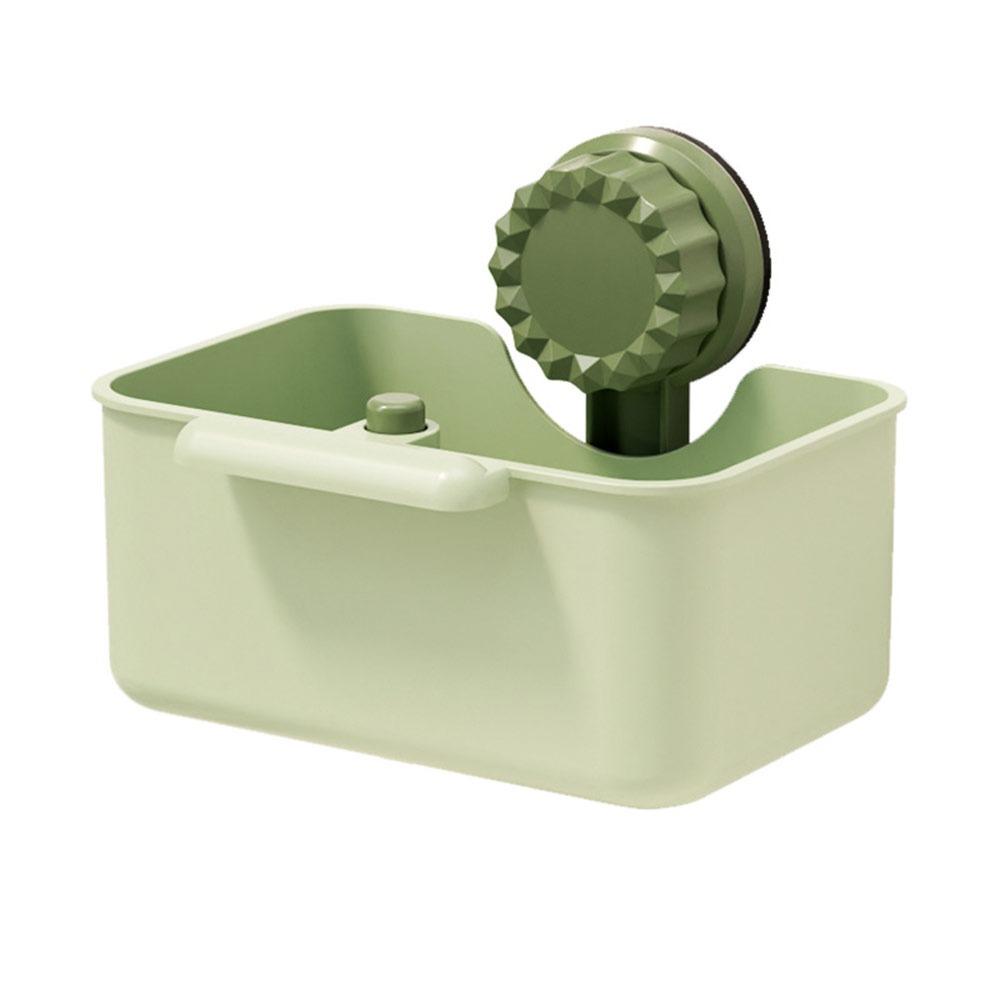 Suction Cup Sink Corner Rack Anti-leak with Drain Hole Sink Filter Hanging Basket Push-type One-touch Opening and Closing