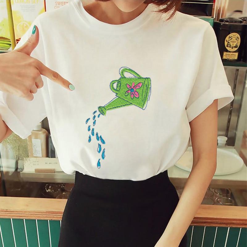 

Summer Newest Women s T-Shirt Watering Can Cute Print 90S Graphic T-Shirt Harajuku Tops Tee Tee Shirt Femme XXXL білий