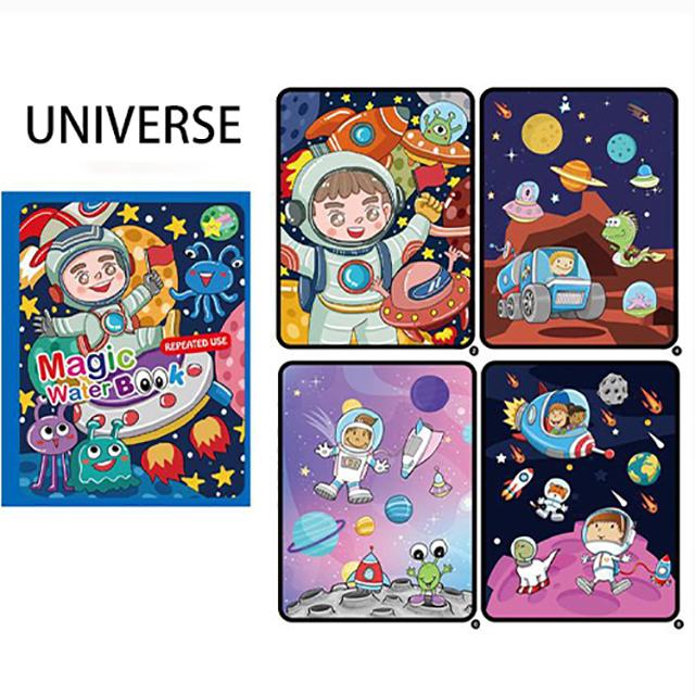 1ks Kouzelná kniha Kreslení vodou Montessori hračky Opakovaně použitelné omalovánky Kouzelná kniha kreslení vodou Senzorické hračky pro ranou výchovu