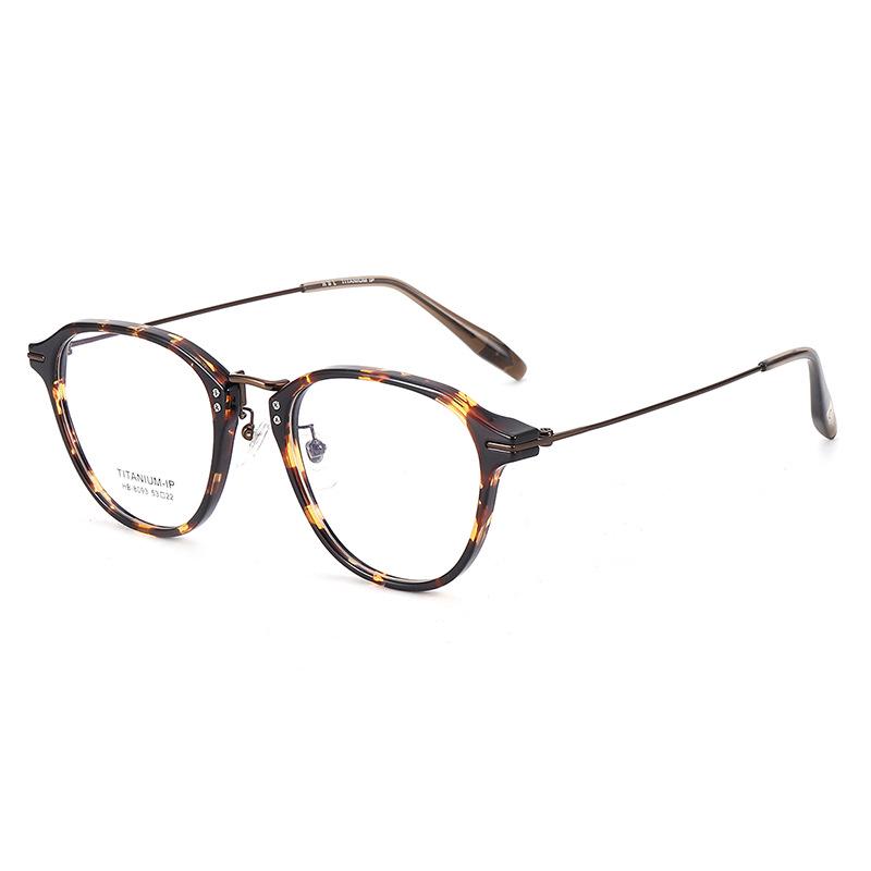 Ultra-Light Pure Titanium Retro Glasses Frame In Black, Square/Round Shape, Influencer Style