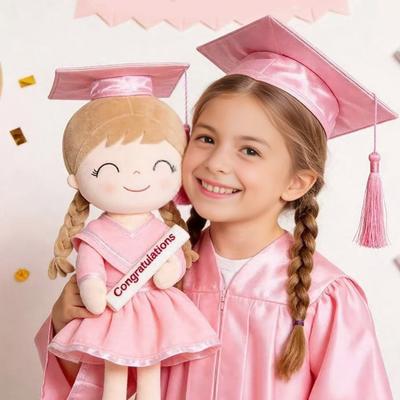 2026 Graduation Plush Doll with Cap & Gown Soft Stuffed Toy for Kids 13-Inch Commemorative Gift for Kindergarten Preschool Elementary Grads