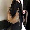 Women's Crescent Leather Shoulder Bag Soft Interior Compartment Solid Fashion