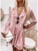 In magazzino #416 Camicia in chiffon a maniche lunghe con revers floreali a vestibilità ampia