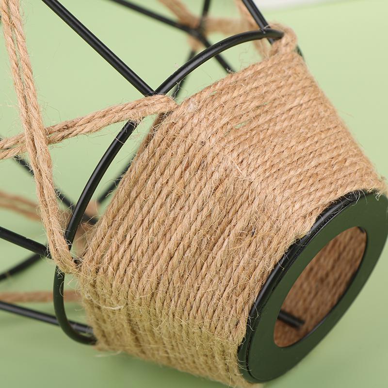 Mini Metal Cage Light Shades With Woven Hemp Rope - Vintage Farmhouse Pendant Lampshades For Home And Commercial Spaces