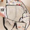 Effective Storage Bag with Zippers and Handle User Friendly Shopper Bag with Zippers Large Fabric Storage Handbag