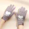 Touch Screen Gloves Cat Claws Cold Resistant and Warm Gloves Ladies' Autumn and Winter Thick Woolen Knitted Gloves