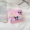Vertical Stripes Pom Pom Purin Cartoon Travel Sanitary Napkin Bag For Use Women