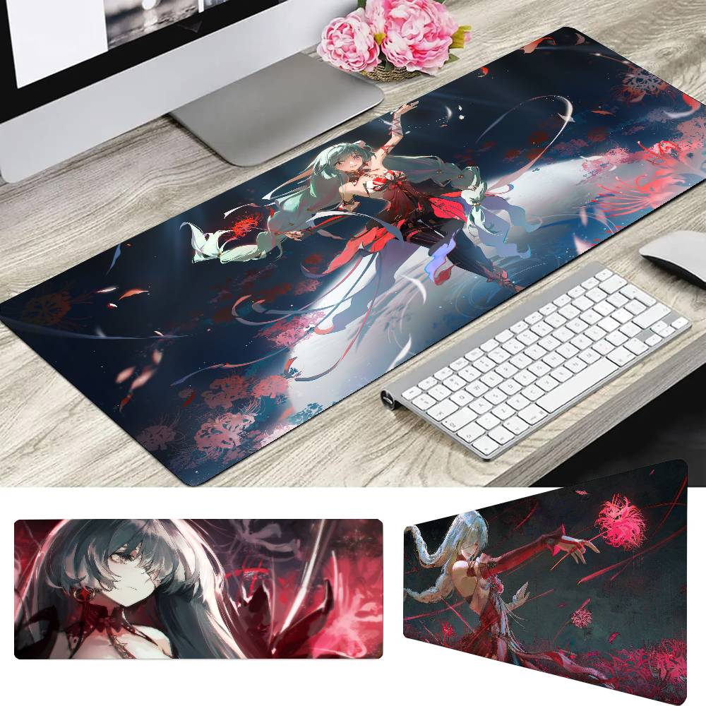 Philolova Anime Game W-Wuthering Waves Mousepad Mouse Mat Desk Mat With Pad Gaming Accessories Prime Gaming XXL Keyboard Pad P