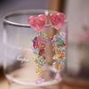 Heart Shaped Crystal Tassel Earrings Colorful Crushed Stones Cute Sweet Trendy Design Earrings Women New Jewelry Gifts