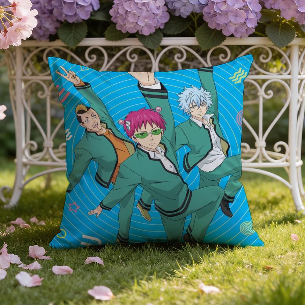 The D-Disastrous Life of S-Saiki K Cushion Cover Home & Car Dual-Scene Pillow Cover: Reversible for Premium Comfort