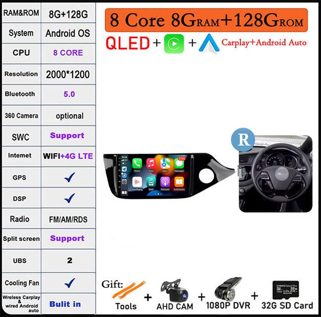 9 Inch Android Auto Carplay For Kia CEED 2 JD 2012 - 2018 Car Radio Stereo Multimidia Player GPS NaviBluetooth DSP