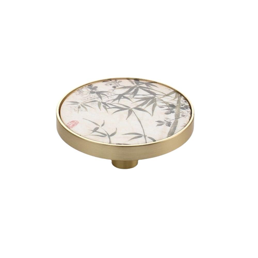 Gold Rim Cabinet Knobs Circular Shape Drawer Knobs Creative Door Knobs For Kitchen Cabinet