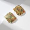 Cross Border Hot Selling Fashion Temperament High-end Design Color Diamond Ear Accessories Spot Wholesale
