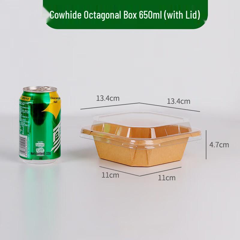 Disposable Octagonal Kraft Food Container with Lid