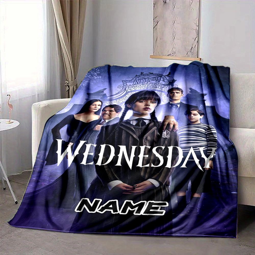 Custom 1pc Wednesday Addams Returns Blanket, Soft And Comfortable Blanket, Casual Warm, Camping Travel Blanket, Birthday Gift Q912193