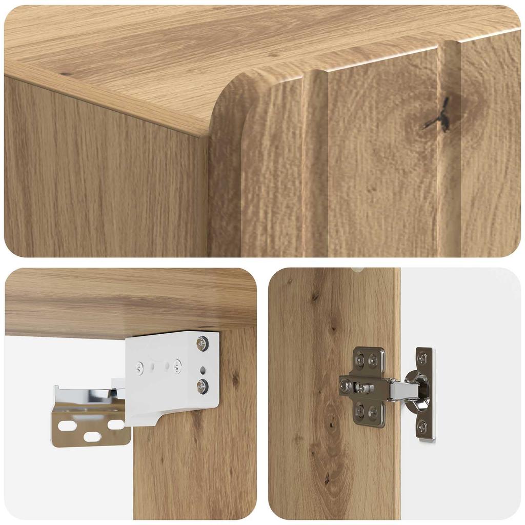 Wall Mounted Cabinet Artisan Oak 33 x 34.5 x 94 cm Engineered Wood