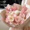 Pansy Soft Pink Series Bouquet: Handmade Flower Gift with Pink Wrapping Paper